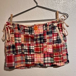 2000s Plaid Patchwork Mini Skirt